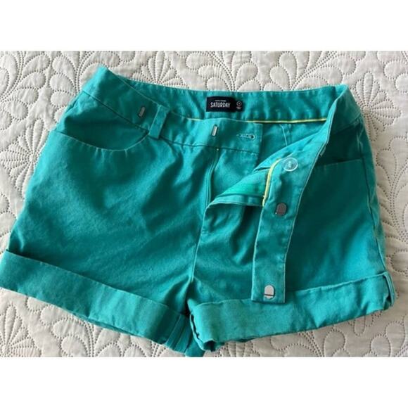 Kate Spade Saturday Teal Cuffed Shorts- Size 2 - Picture 3 of 5